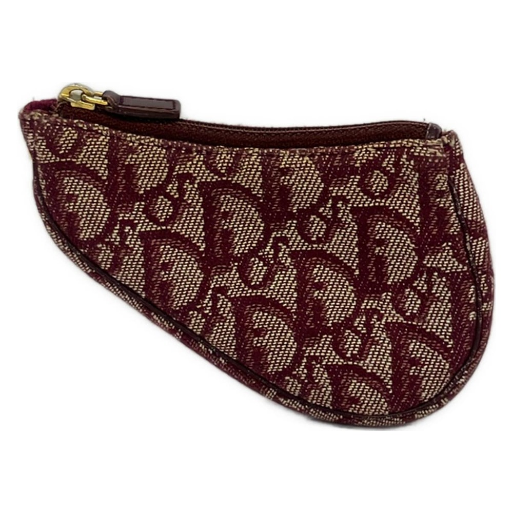 Christian Dior Logogram/Saddle Coin Case Bordeaux Cream